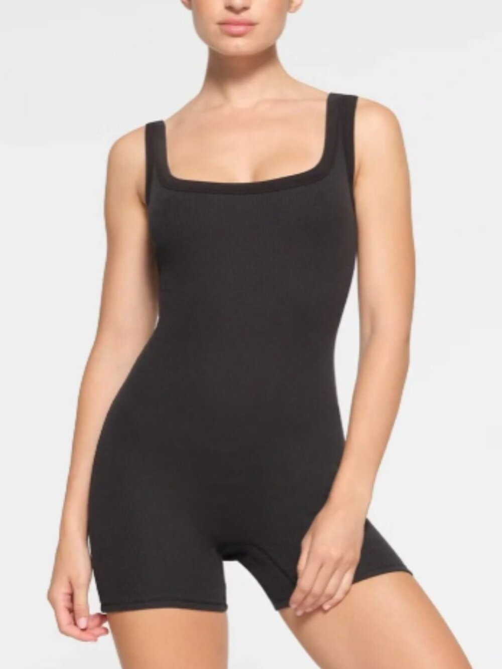 SKIMS Cotton Rib Onesie Bodysuit - Soot - XL NWT